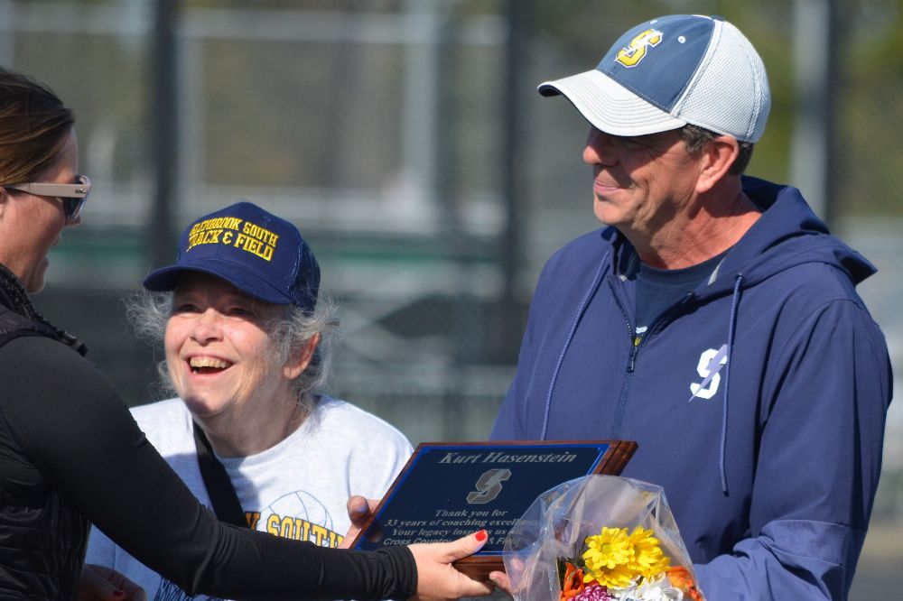 Retiring GBS Boys Track Coach Kurt Hasenstein Honored At John Davis Titan Invite (Journal & Topics)